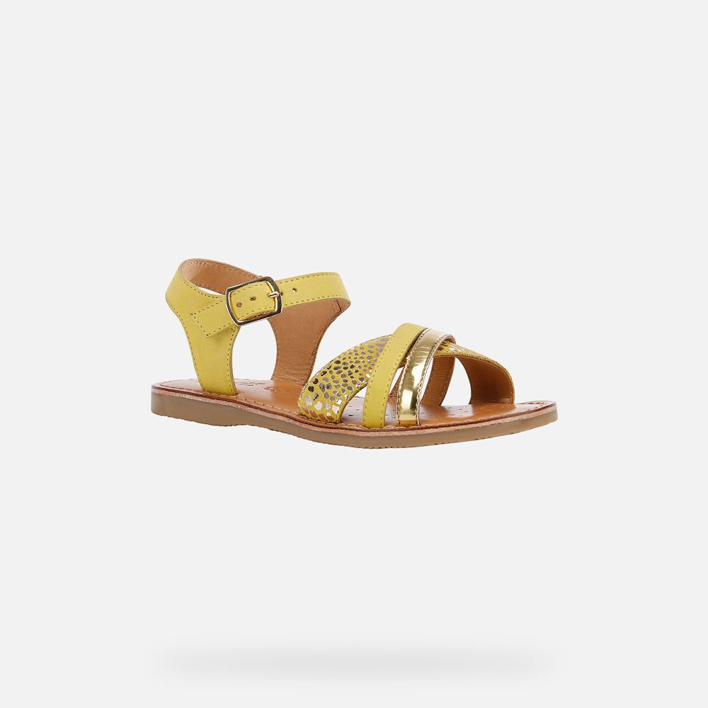 Geox Sandals Yellow Eolie - Geox Girls Shoes - TSHRBW463